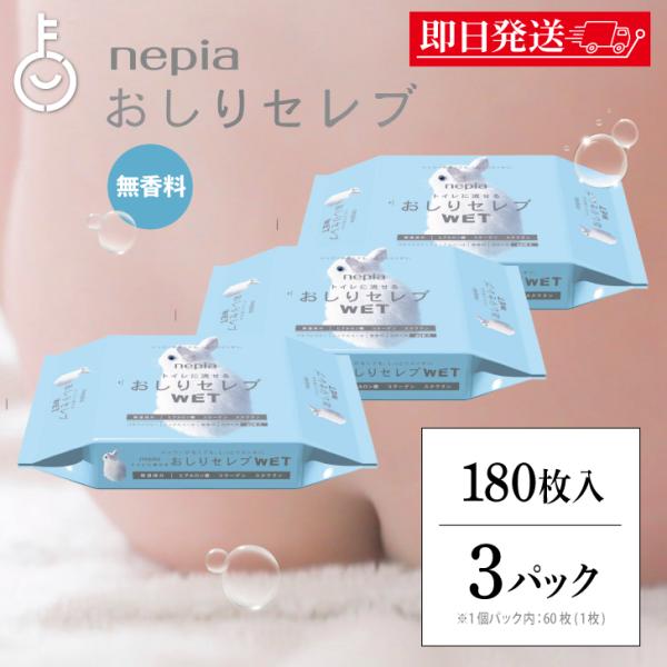 他サイト： ネピア おしりセレブ ウェット WET 詰替え 60枚 × 3袋 まとめ買い ランキングの商品画像