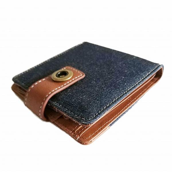 財布 二つ折り メンズ レディース ハーフウォレット デニム コンビ