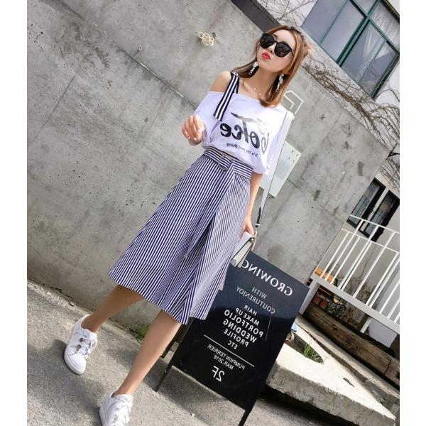 カジュアルコーデ Tシャツ スカート カジュアル ２点セット ワンショルダー ハイウエスト ストライプ ワンピース Buyee Buyee บร การต วกลางจากญ ป น ซ อจากประเทศญ ป น