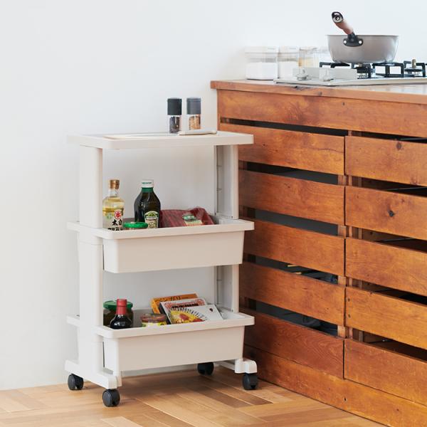 KEYUCA ワゴン キッチンワゴン リビングワゴン キャスター付き