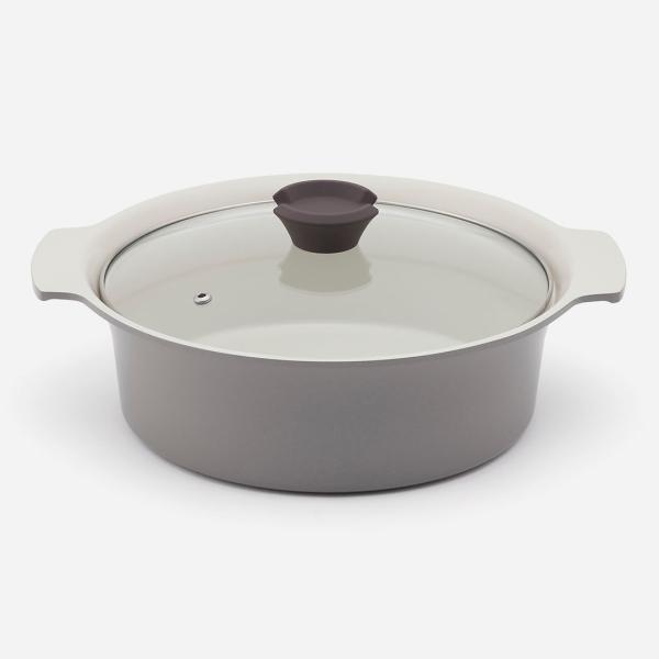 KEYUCA（ケユカ） アルミ製 軽量 鍋 調理鍋 4L ガラス蓋 直火使用可