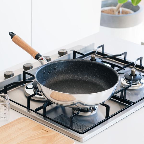 日本製 国産 キッチン用品 料理 IH対応 ガス火対応 アルミフライパン 深型フライパン[Fuerte IHフライパン 26cm KEYUCA ケユカ]