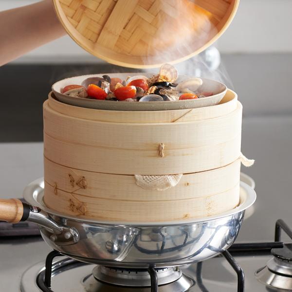 KEYUCA（ケユカ） せいろ 蒸篭 24cm 竹 2段 中華 蒸し器 フライパン 鍋