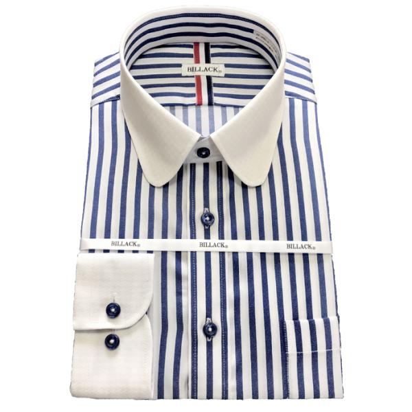 メンズワイシャツ 長袖 形態安定 ブルー ストライプ クレリック ラウンド カラー シャツ ビジネス お洒落着 Kf61 2 Buyee Buyee Japanese Proxy Service Buy From Japan Bot Online
