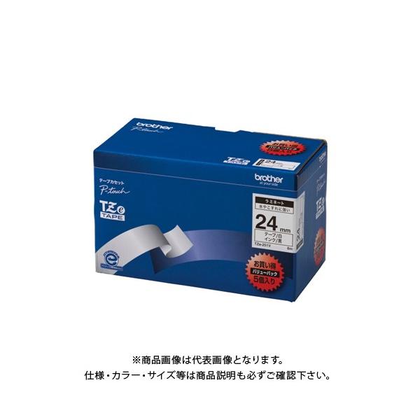 ブラザー工業 ブラザー ピータッチテープ24mm白/黒 5個入 TZE-251V