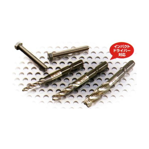 【メーカー】●大西工業（株）【特長】●インパクトドライバーなどの正逆回転付の電動工具に取り付けて、短時間でねじ穴加工ができます。●スパイラル溝により、切りくずを上方向に排出させます。【用途】●止まり穴・貫通穴のねじ山の形成および修正。●被削...