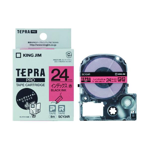 KING JIM �y�����z�u�e�v���vPRO�e�[�v 24mm �C���f�b�N�X���x��/�ԃ��x��/������ ����8m SCY24R