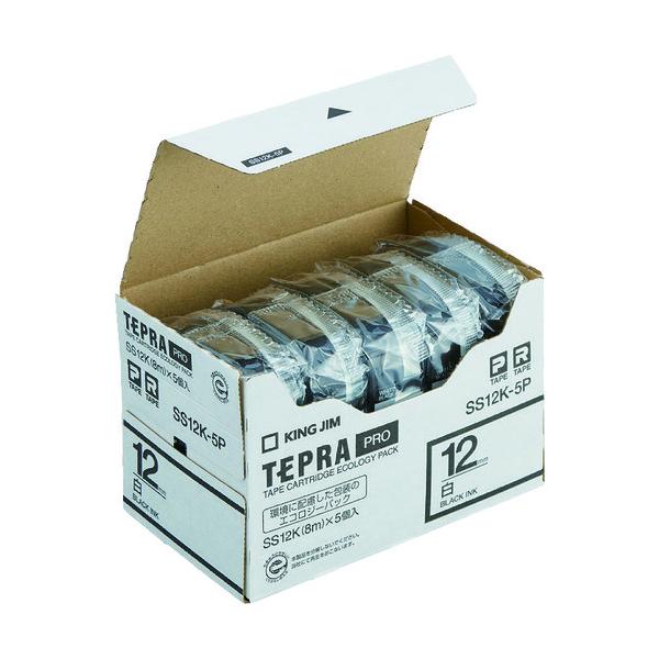 KING JIM �y�����z�u�e�v���vPRO�e�[�v 12mm �G�R�p�b�N(5����)/�����x��/������ ����8m SS12K-5P