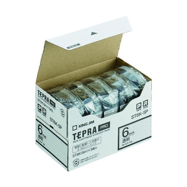 KING JIM �y�����z�u�e�v���vPRO�e�[�v 6mm �G�R�p�b�N(5����)/�������x��/������ ����8m ST6K-5P