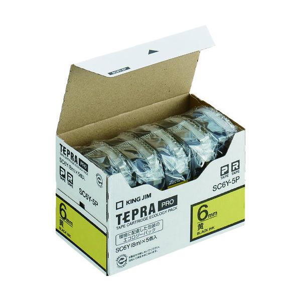 KING JIM �y�����z�u�e�v���vPRO�e�[�v 6mm �G�R�p�b�N(5����)/�����x��/������ ����8m SC6Y-5P