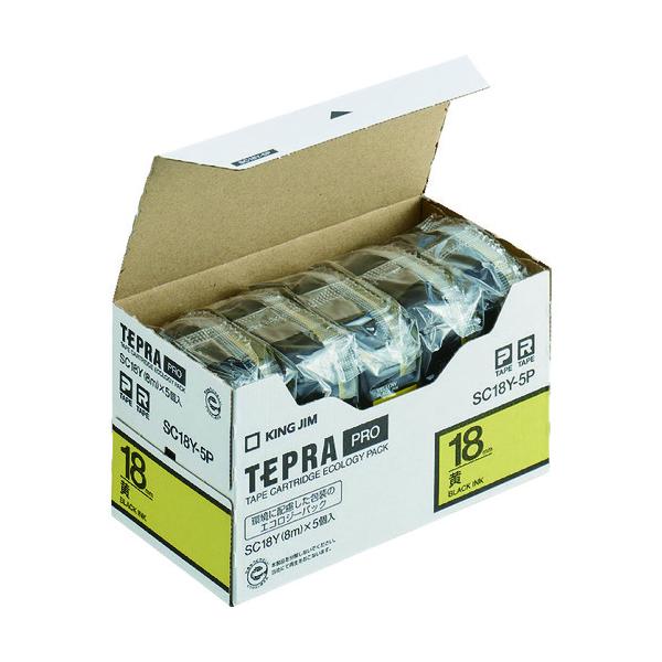 KING JIM �y�����z�u�e�v���vPRO�e�[�v 18mm �G�R�p�b�N(5����)/�����x��/������ ����8m SC18Y-5P