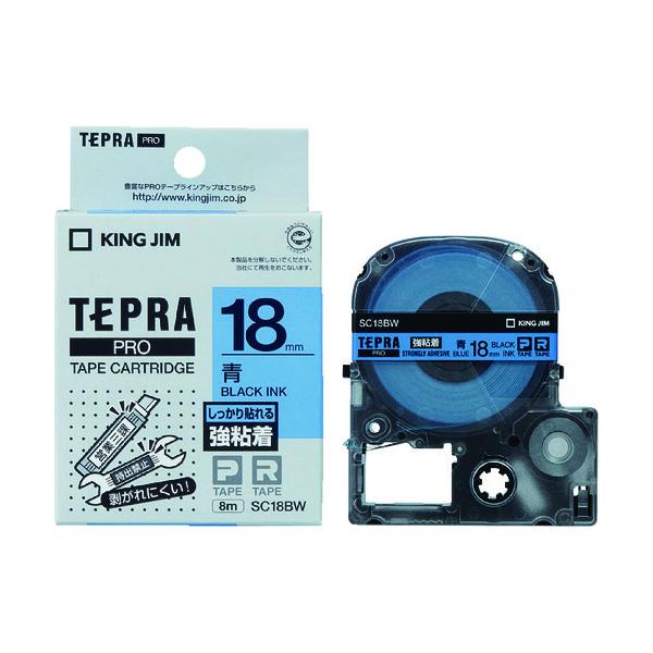 KING JIM �y�����z�u�e�v���vPRO�e�[�v 18mm ���S�����x�� ���x��/������ ����8m SC18BW