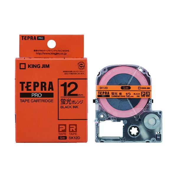 KING JIM �y�����z�u�e�v���vPRO�e�[�v 12mm �I�����W���x��(�u���F)/������ ����5m SK12D