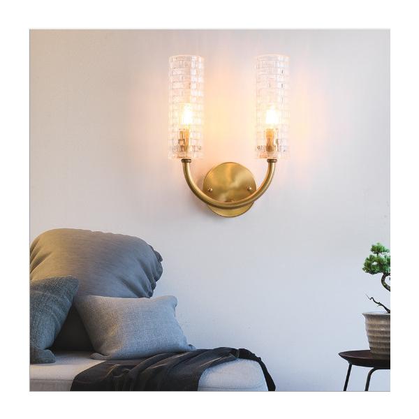 ブラケットライト E14 LED対応 真鍮 水晶 ベッドランプ 壁掛け照明 