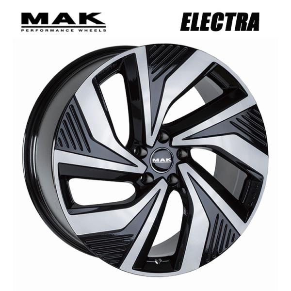 19インチ 5H112 8J 8J+45 5穴 ホイール 【1本単品 新品】 ブラックミラー MAK ELECTRA 送料無料 阿部商会