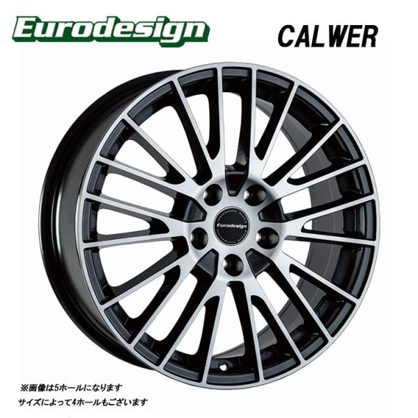 17インチ 5H114.3 7J 7J+45 5穴 ホイール 【1本単品 新品】 ガンメタリック＋マシニング Eurodesign CALWER 送料無料 阿部