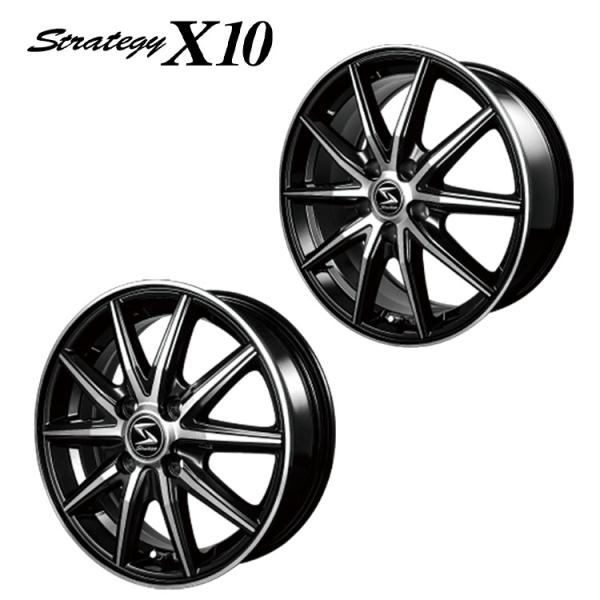 【2980】J▲送料無料▲Strategy RX ホイール▲14x4.5J 4穴 PCD100 +45▲4本 14インチ 4H100 5J 5J+37 4穴 ホイール 【1本単品 新品】 ブラック