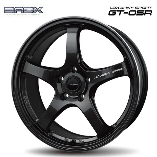 17インチ 5H114.3 7.5J 7.5J+50 5穴 ホイール 【1本単品 新品】 ガンブラック/リムエッジDC LOXARNY SPORT GT-05R