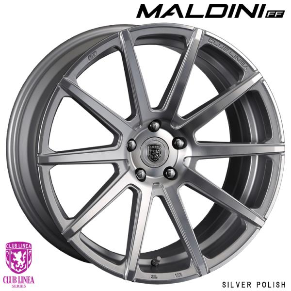 20インチ 5H120 9.5J 9.5J+35 5穴 ホイール 【1本単品 新品】 シルバーポリッシュ MALDINI FF (SLP) 送料無料 クラブリネ