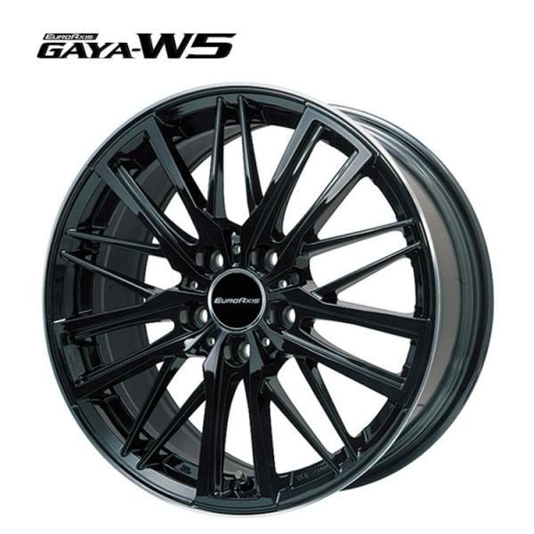 18インチ 5H108 7.5J 7.5J+49 5穴 ホイール 【1本単品 新品】 グロスブラック/リムポリッシュ GAYA-W5 送料無料 ユーロアクシス