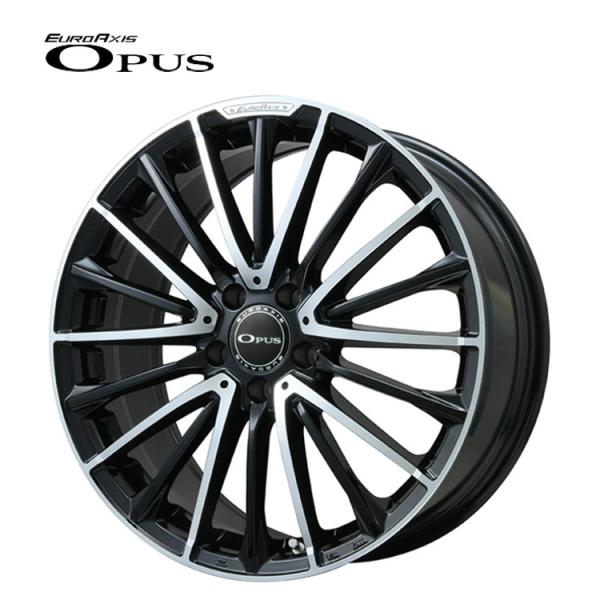 18インチ 5H112 8J 8J+38 5穴 ホイール 【1本単品 新品】 ブラックポリッシュ OPUS 送料無料 ユーロアクシス