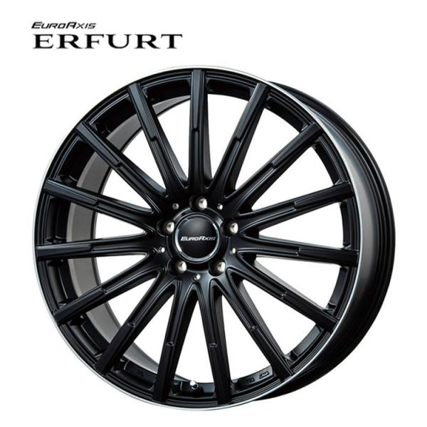 19インチ 5H112 8J 8J+49 5穴 ホイール 【1本単品 新品】 マットブラック/リムポリッシュ ERFURT 送料無料 ユーロアクシス