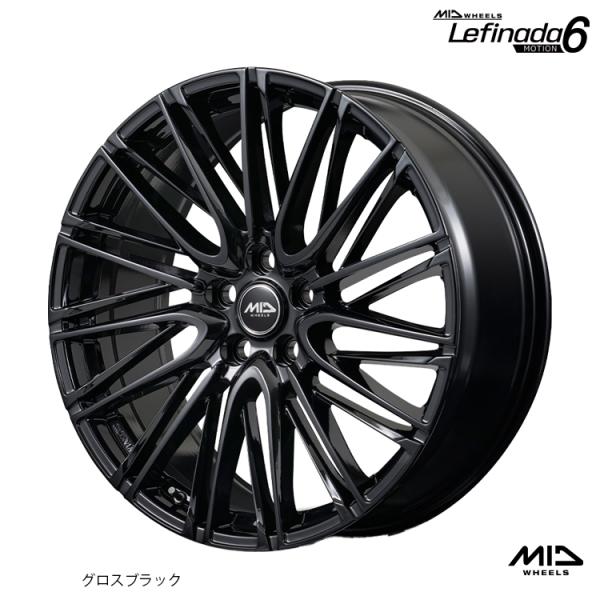 18インチ 5H114.3 8J 8J+45 5穴 ホイール 【1本単品 新品】 グロスブラック（GBK） Lefinada MOTION6 送料無料 ナイトロ