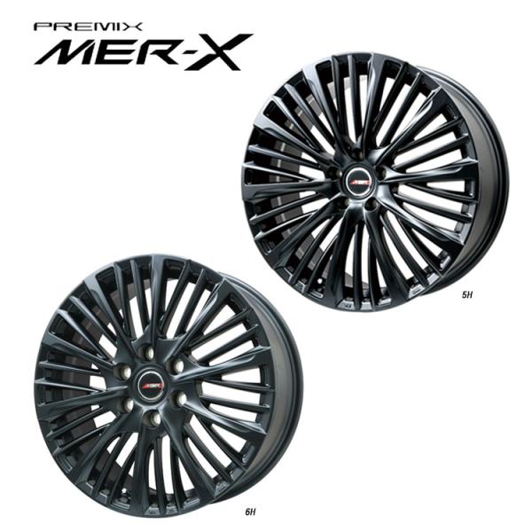 20インチ 5H114.3 8.5J 8.5J+52 5穴 ホイール 【1本単品 新品】 マットブラック MER-X 送料無料 プレミックス