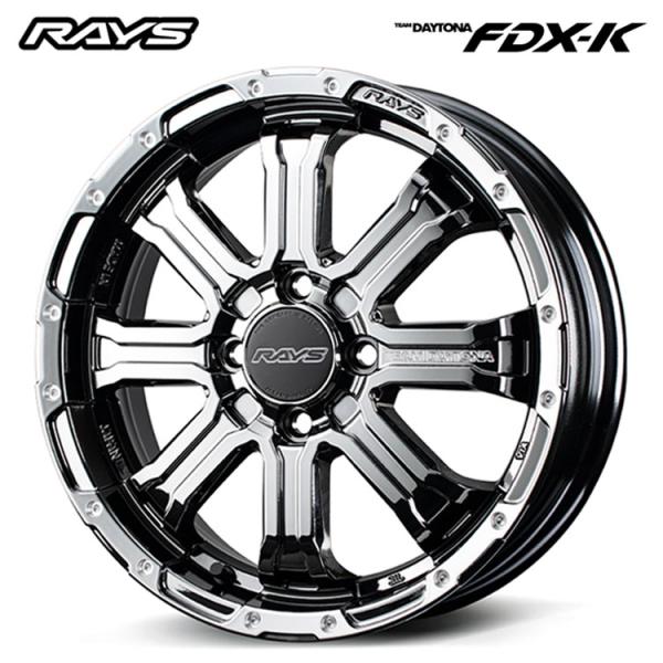 デイトナFDXーK 5-15 4/100 48 RAYS 15インチ 4H100 5J 5J+48 4穴 ホイール 【4本セット 新品】 TEAM