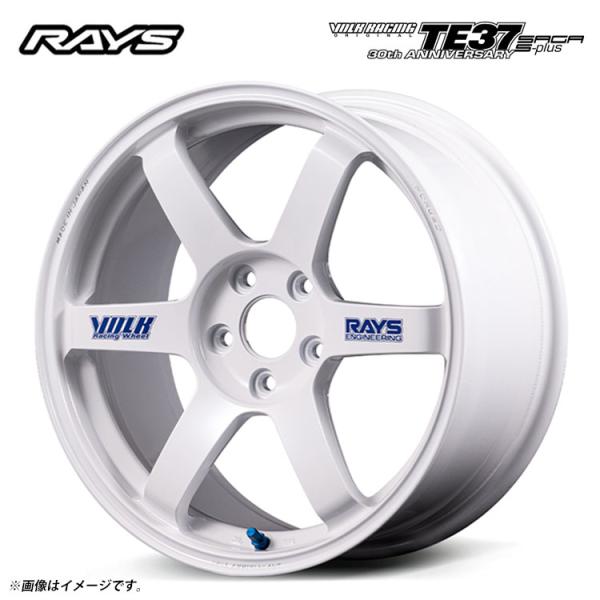 20インチ 5H120 9J 9J+44 5穴 ホイール 【1本単品 新品】 ホワイト TE37 SAGA S-plus 30th STICKER Ver 送料