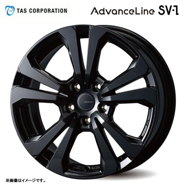 17インチ 5H112 7.5J 7.5J+30 5穴 ホイール 【1本単品 新品】 ブラック AdvanceLine SV-1 ティー・エー・エス