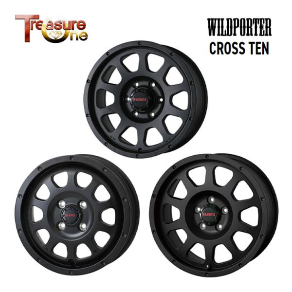 17インチ 4H100 6.5J 6.5J+40 4穴 ホイール 【1本単品 新品】 マットブラック WILDPORTER CROSS TEN 送料無料 トレジ