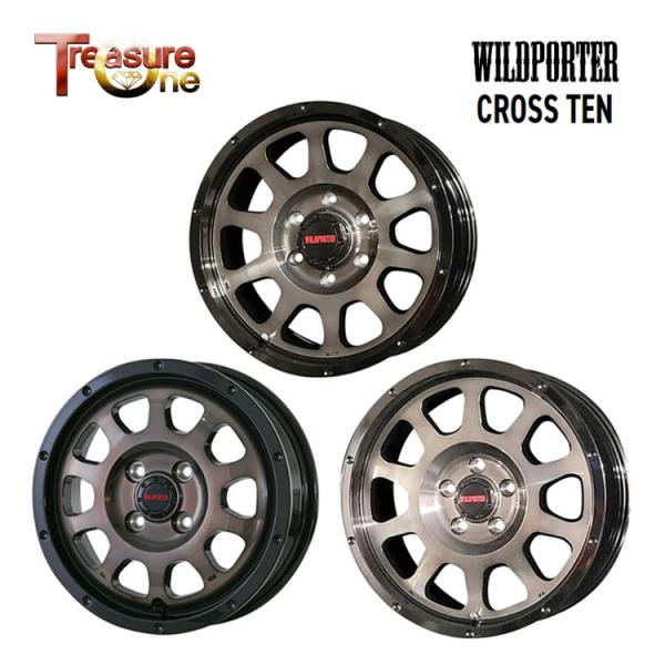 17インチ 4H100 6.5J 6.5J+40 4穴 ホイール 【1本単品 新品】 ブラックポリッシュ・ブラッククリア(BKP/BKC) WILDPORTER
