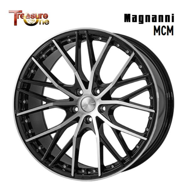 20インチ 5H112 8.5J 8.5J+30 5穴 ホイール 【1本単品 新品】 Black Polish Magnanni MCM 送料無料 トレジャーワ