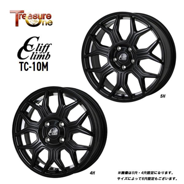 18インチ 5H114.3 8J 8J+42 5穴 ホイール 【1本単品 新品】 ブラックポリッシュ(BKP) CliffClimb TC-10M 送料無料 ト