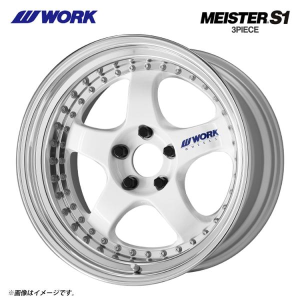 18インチ 5H114.3 8.5J 8.5J+50 5穴 ホイール 【1本単品 新品】 ホワイト MEISTER S1 3PIECE BIG CALIPER 