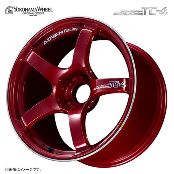 17インチ 4H100 6.5J 6.5J+40 4穴 ホイール 【1本単品 新品】 レーシングキャンディーレッド＆リング（CRR） ADVAN Racing 