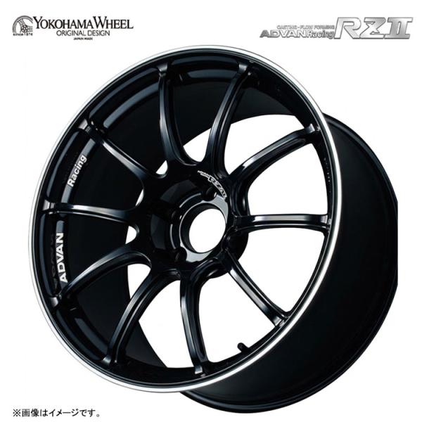 17インチ 4H100 7.5J 7.5J+38 4穴 ホイール 【1本単品 新品】 レーシンググロスブラック＆リング（GBR） ADVAN Racing RZ