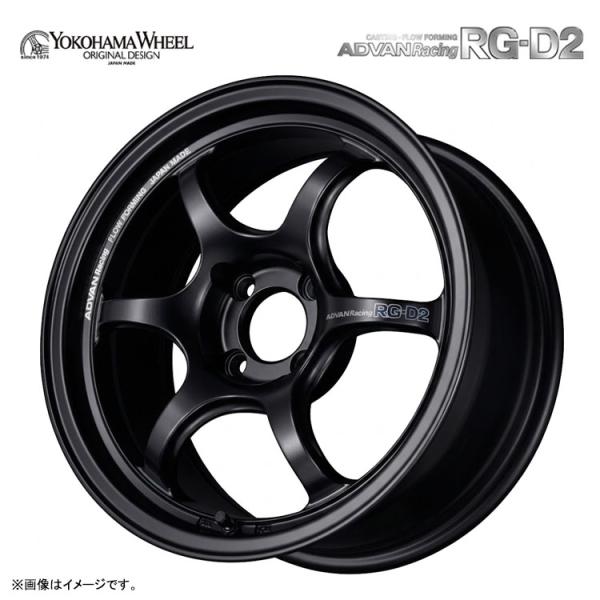 17インチ 4H100 7.5J 7.5J+38 4穴 ホイール 【1本単品 新品】 セミグロスブラック ADVAN Racing RG-D2 送料無料 ヨコハ