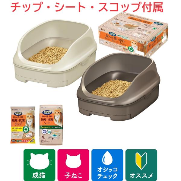 ニャンとも清潔トイレセット オープンタイプ 猫用システムトイレ 