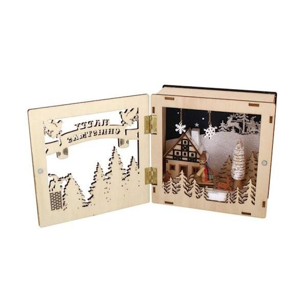 ノルディックウッド LEDライト ブックフレーム クリスマスタウン