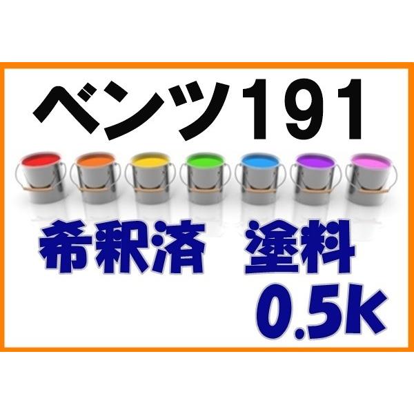 ベンツ191 塗料 希釈済 コスモブラックM カラーナンバー カラーコード