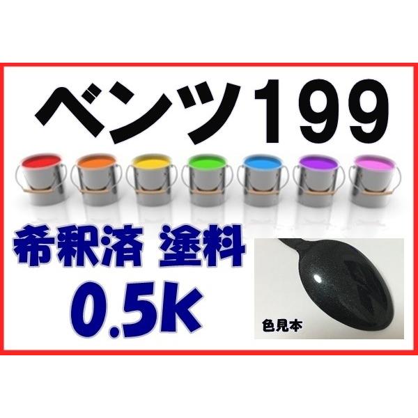 ベンツ199 塗料 ブルーブラックM 希釈済 カラーナンバー カラーコード