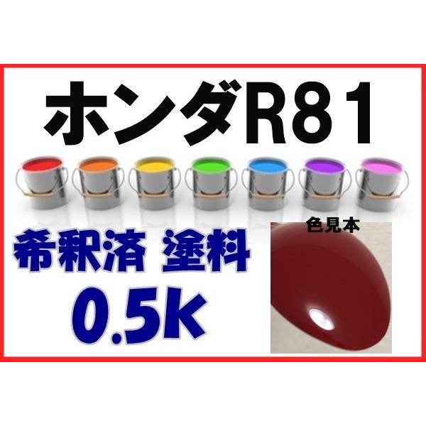 ホンダR81 塗料 ミラノレッド 希釈済 カラーナンバー カラーコード R81
