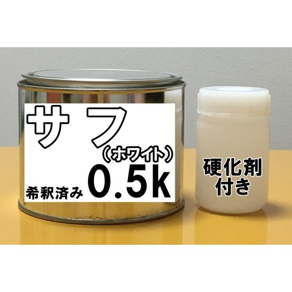 サフ【ホワイト】硬化剤付き　塗装用　サフェーサー　0.5kg　白