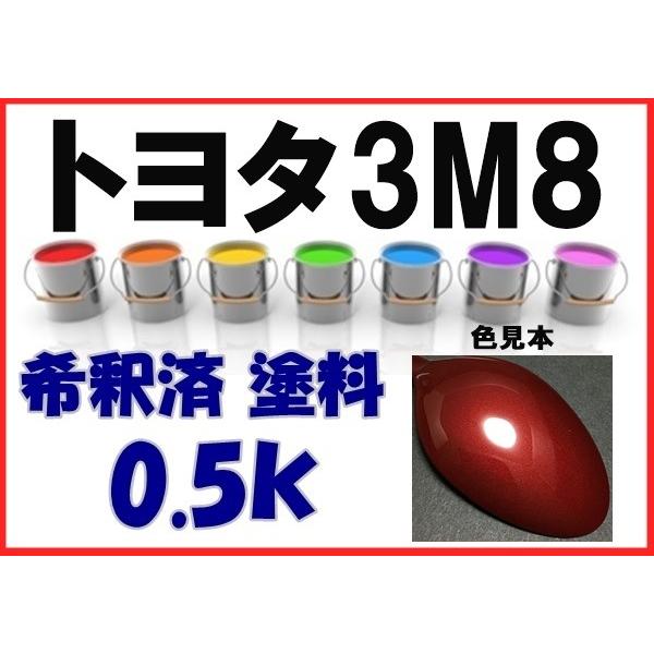 トヨタ3M8 塗料 レッドマイカ カルディナ 希釈済 カラーナンバー