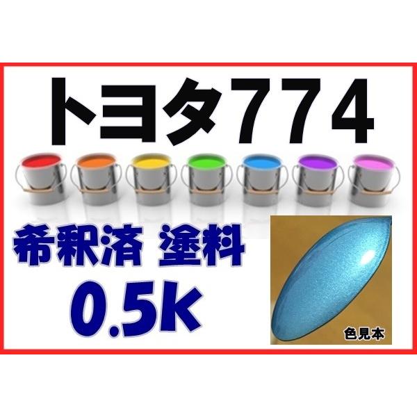 トヨタ774 塗料 アクアマイカM ファンカーゴ 希釈済 カラーナンバー
