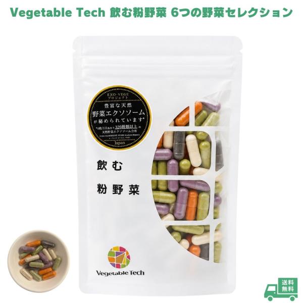 飲む粉野菜 ベジタブルテック 6つの野菜セレクション  vegetable tech 野菜カプセル 野菜サプリ 粉野菜 野菜 ヴィーガン サプリメント サプリ 6種類 野菜不足