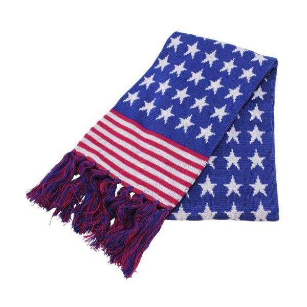 ブルー エクサス 星条旗usa アメリカ国旗 超目玉 柄マフラー
