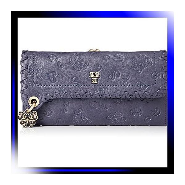 ネイビー アナ スイ 長財布 ダリア 春夏新作 外口金長財布